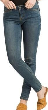 Prana London Slim Fit Jeans Tapered Leg Medium Wash Mid Rise Stretch Blue 33x32